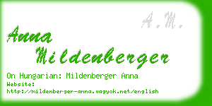 anna mildenberger business card